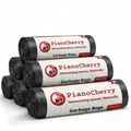 Pianocherry Garbage Bags | Medium | 180 Count | 30 Bags X 6 Rolls | 19 X 21 Inches | For Dry & Wet Waste | Black | Heavy Duty Trash Bags | Leakproof Dustbin Liners | Disposable Waste Bags for Home, Kitchen, Office
